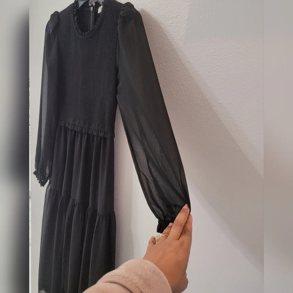 Wilfred Aritzia Rosalyn Dress Midi Black Size XS - Picture 9 of 13
